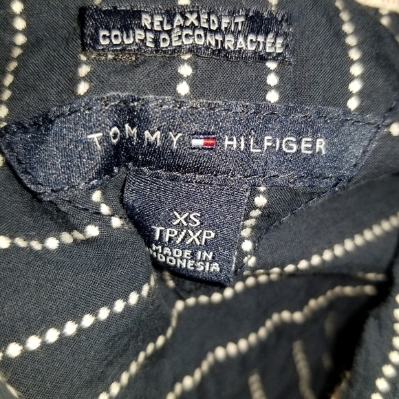 Tommy Hilfiger Blue And White Striped Button Up Womens Size XS - Picture 7 of 7